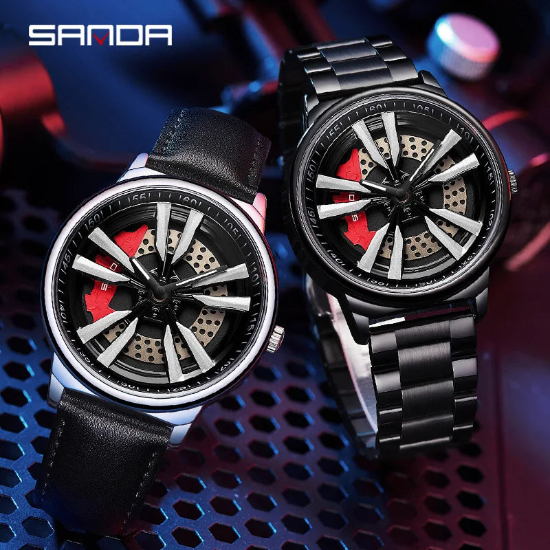 Rotating Car Wheel Watch